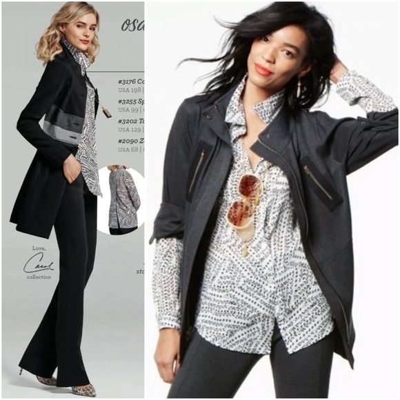 CAbi printed blouse abstract button down top -M - Picture 1 of 4